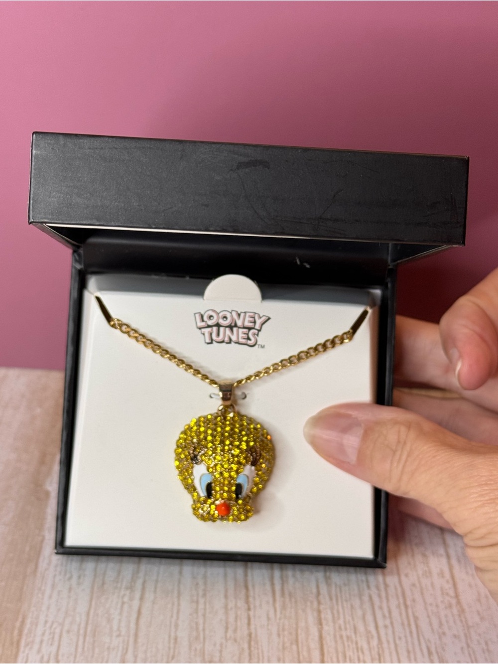 Warner Bros. Tweety Yellow Crystal Pendant Necklace